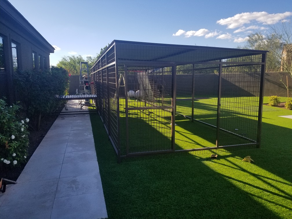 Large Coyote Proof Kennels Installed.